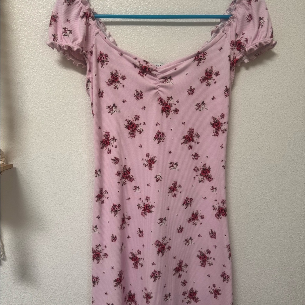 Wallflower Pink Ruched Off-Shoulder Mini Dress
